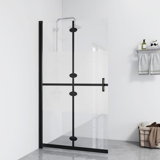 Berkfield Foldable Walk-in Shower Wall Half Frosted ESG Glass 120x190 cm