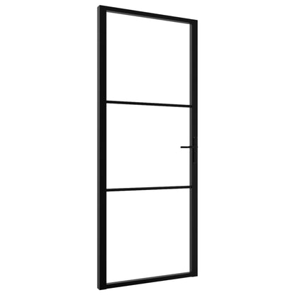 Berkfield Interior Door ESG Glass and Aluminium 83x201.5 cm Black