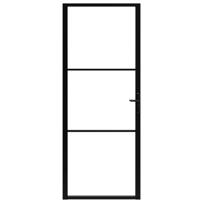 Berkfield Interior Door ESG Glass and Aluminium 83x201.5 cm Black