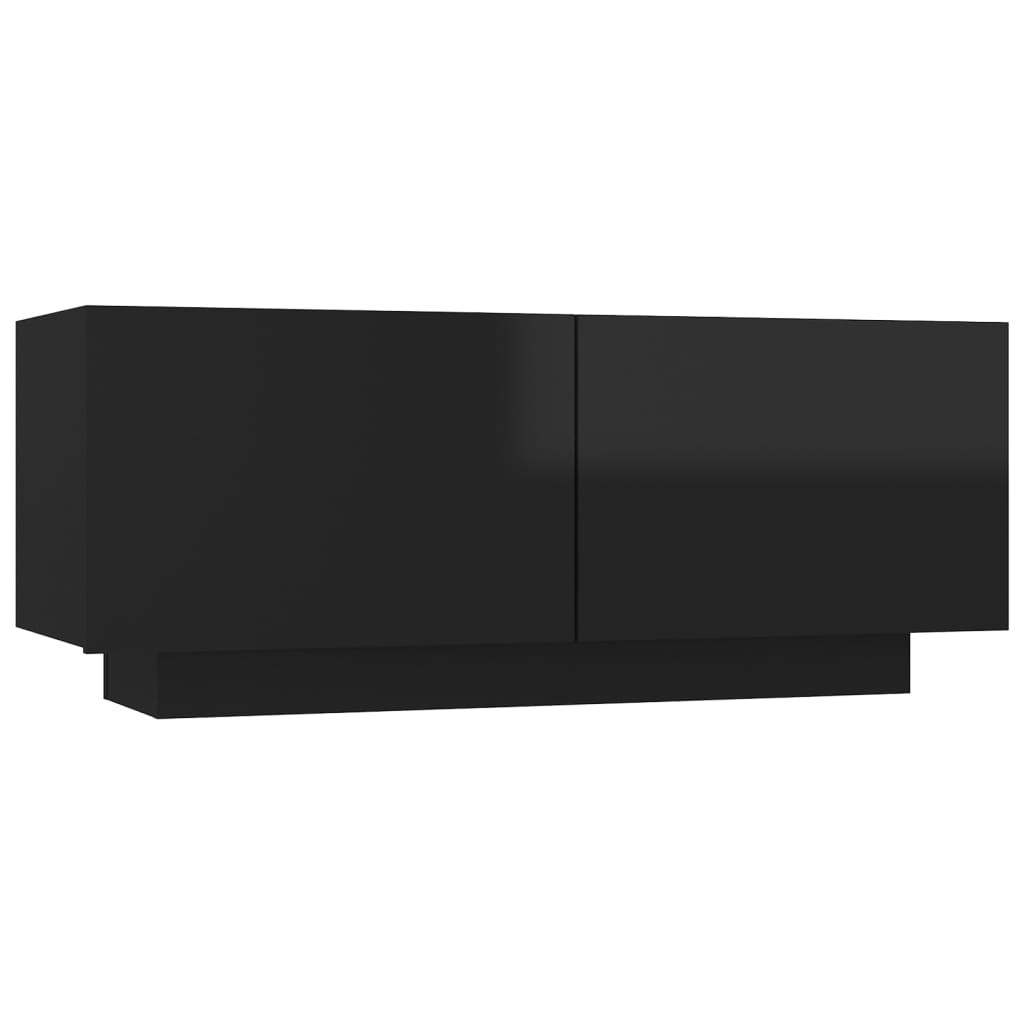 Berkfield Bedside Cabinet High Gloss Black 100x35x40 cm Engineered Wood