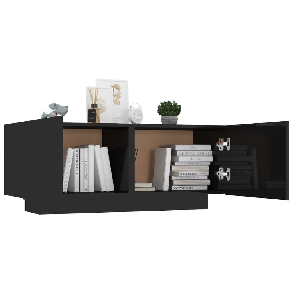 Berkfield Bedside Cabinet High Gloss Black 100x35x40 cm Engineered Wood