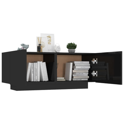Berkfield Bedside Cabinet High Gloss Black 100x35x40 cm Engineered Wood