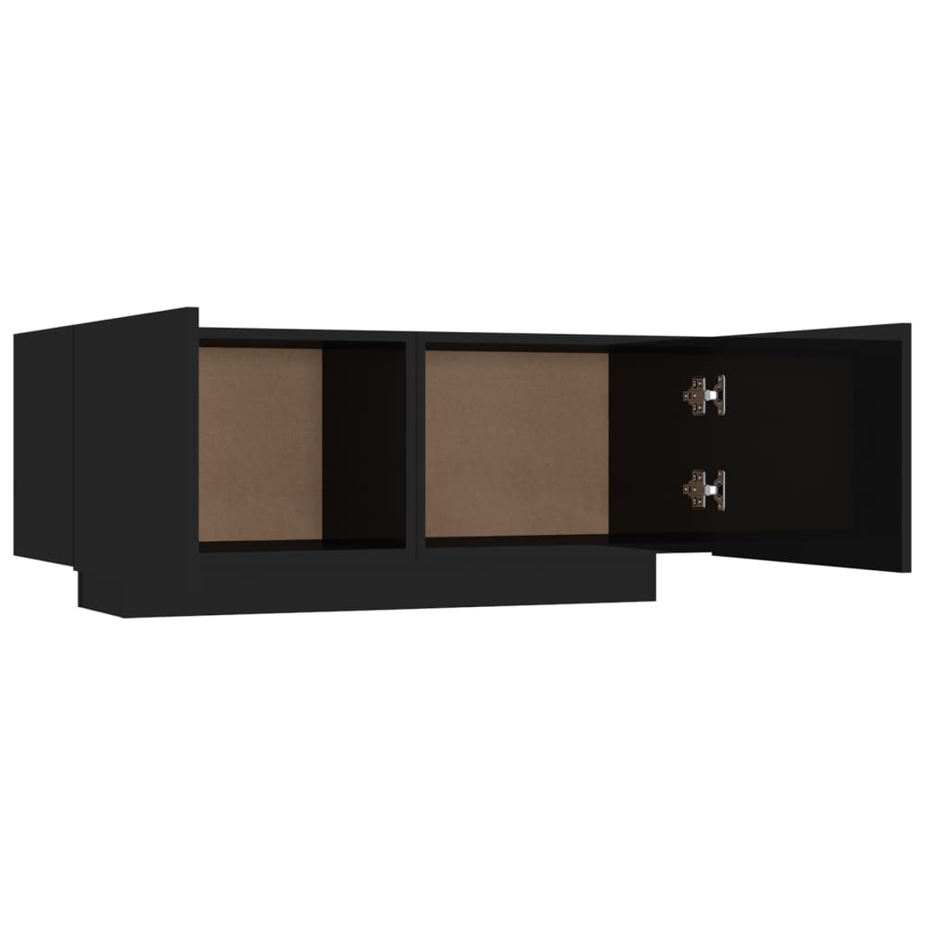 Berkfield Bedside Cabinet High Gloss Black 100x35x40 cm Engineered Wood