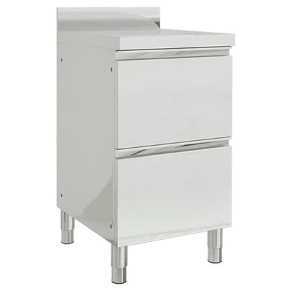 Berkfield Commercial Kitchen Cabinet with 2 Drawers Stainless Steel