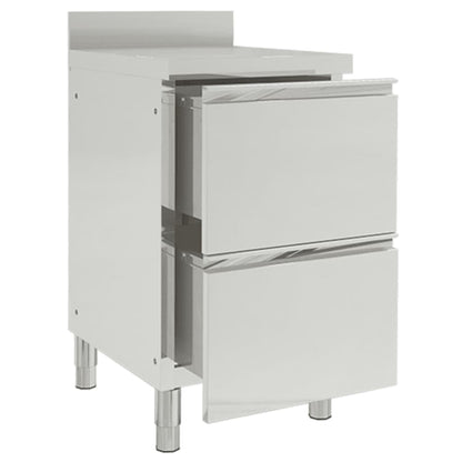 Berkfield Commercial Kitchen Cabinet with 2 Drawers Stainless Steel