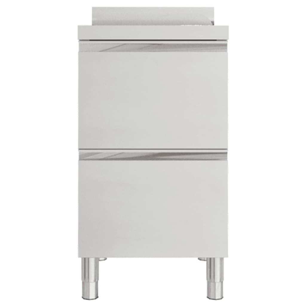 Berkfield Commercial Kitchen Cabinet with 2 Drawers Stainless Steel
