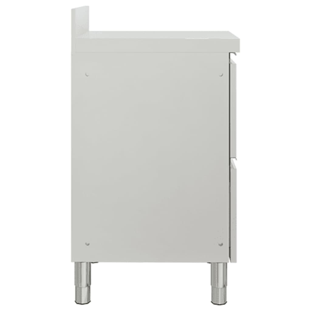 Berkfield Commercial Kitchen Cabinet with 2 Drawers Stainless Steel
