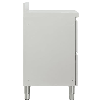 Berkfield Commercial Kitchen Cabinet with 2 Drawers Stainless Steel