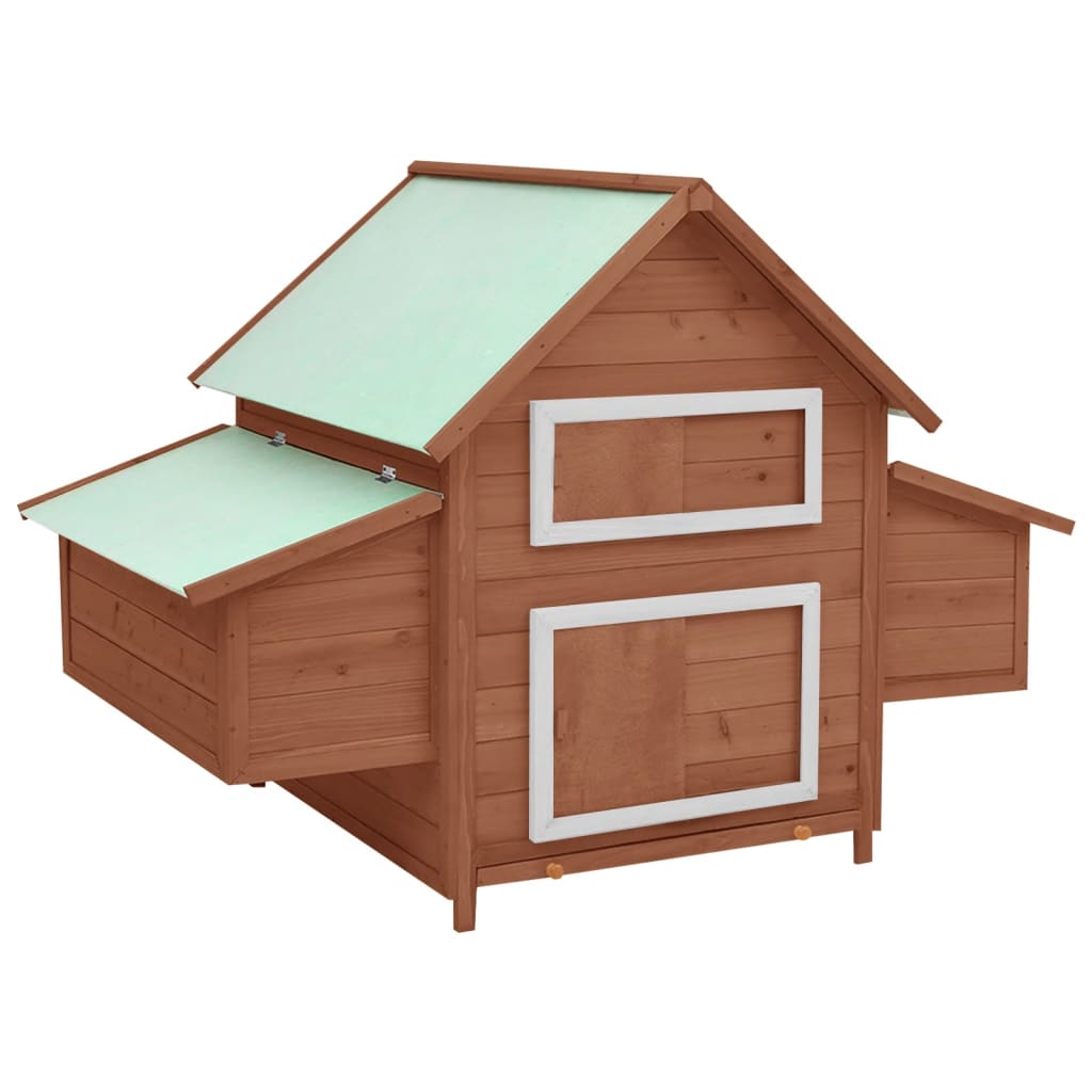 Berkfield Chicken Coop Mocha and White 152x96x110 cm Solid Firwood