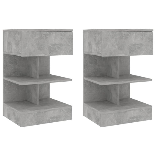 Berkfield Bedside Cabinets 2 pcs Concrete Grey 40x35x65 cm
