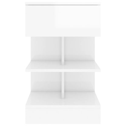 Berkfield Bedside Cabinet High Gloss White 40x35x65 cm Engineered Wood