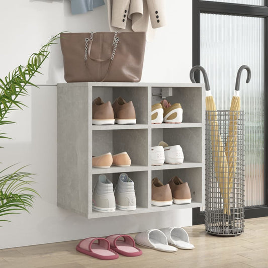 Berkfield Shoe Cabinet Concrete Grey 52.5x30x50 cm
