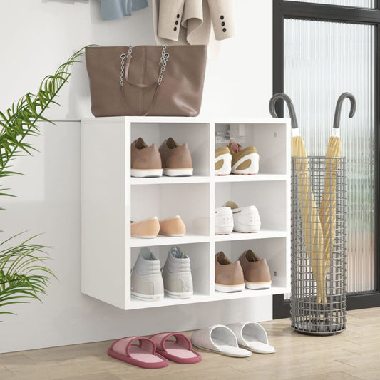 Berkfield Shoe Cabinet High Gloss White 52.5x30x50 cm