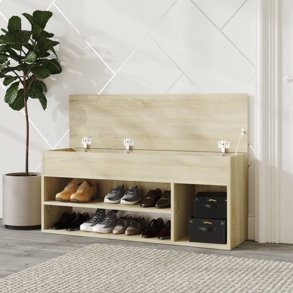 Berkfield Shoe Bench Sonoma Oak 105x30x45 cm Engineered Wood