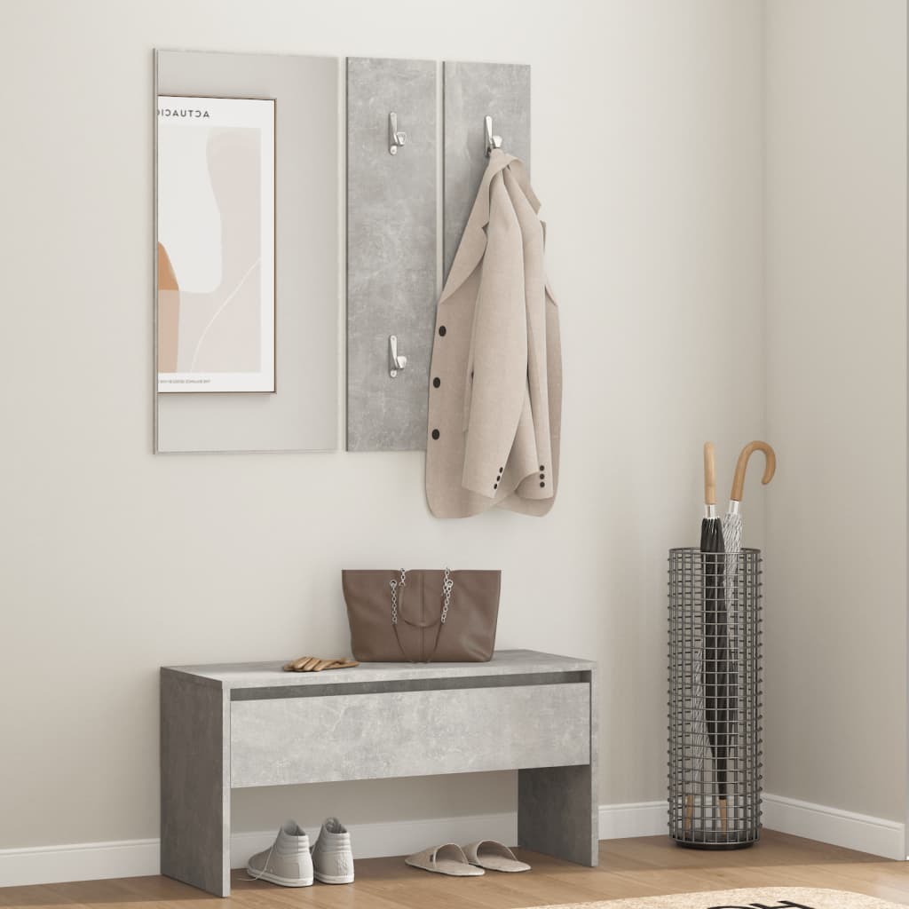 Berkfield Hallway Furniture Set Concrete Grey Engineered Wood
