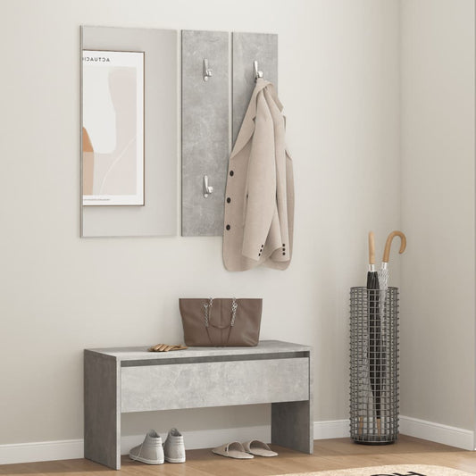 Berkfield Hallway Furniture Set Concrete Grey Engineered Wood