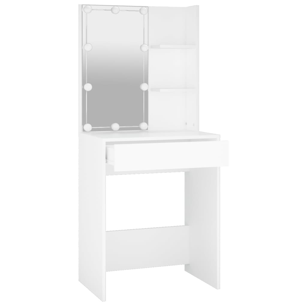 Berkfield Dressing Table with LED White 60x40x140 cm