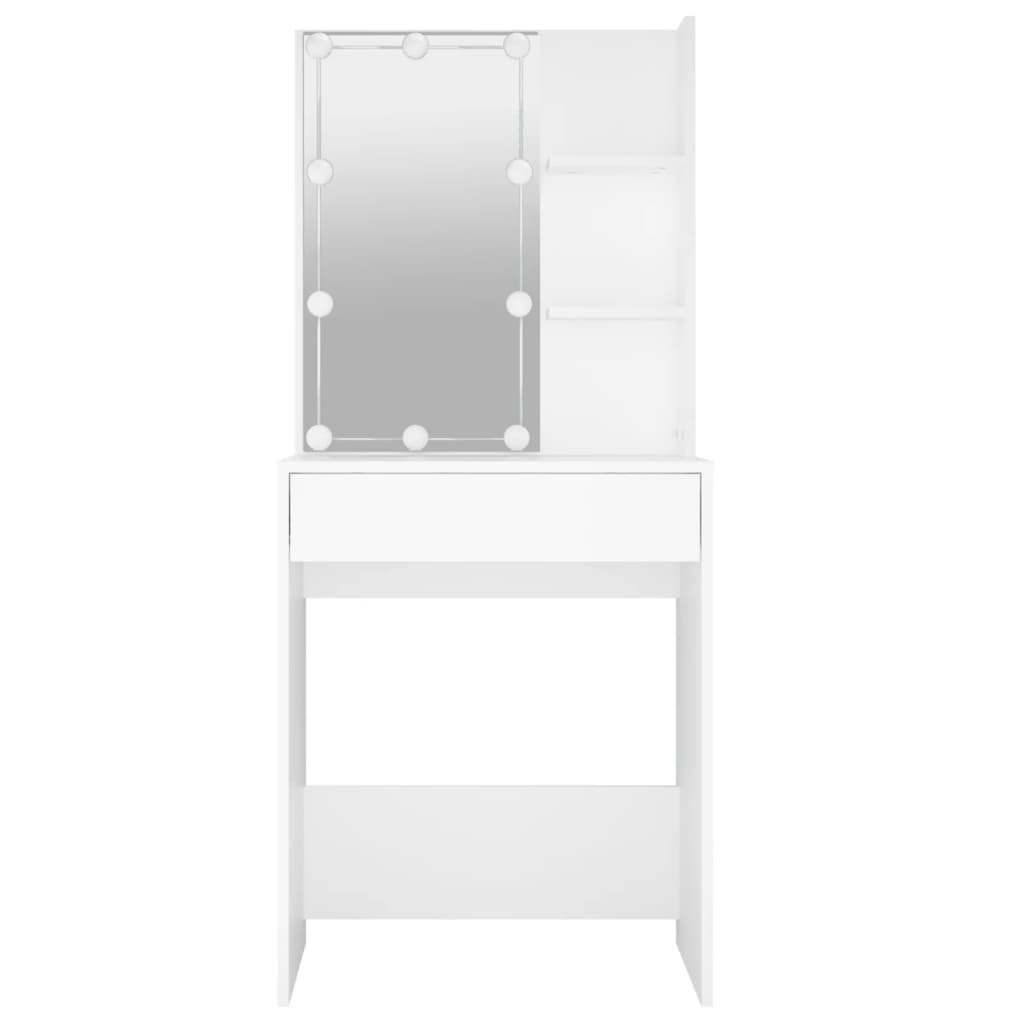 Berkfield Dressing Table with LED White 60x40x140 cm