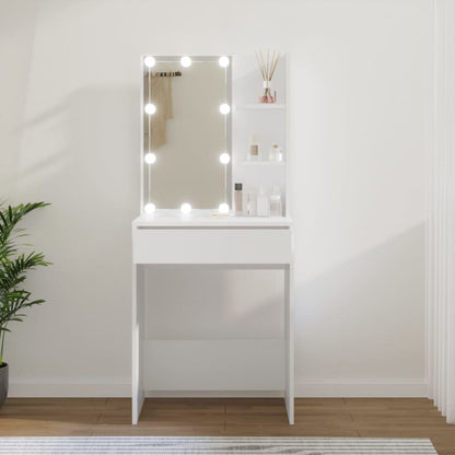 Berkfield Dressing Table with LED White 60x40x140 cm
