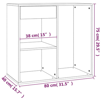 Berkfield Cosmetic Cabinet White 80x40x75 cm Engineered Wood