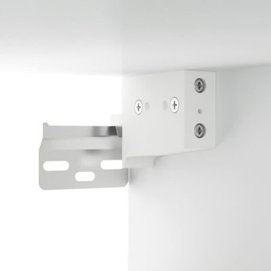 Berkfield Mirror Cabinet with LED High Gloss White 76x15x55 cm