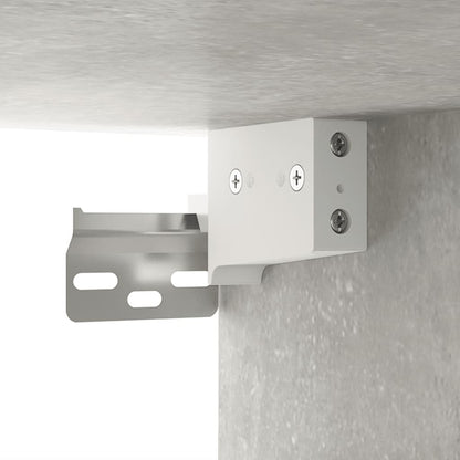 Berkfield Mirror Cabinet with LED Concrete Grey 91x15x76.5 cm