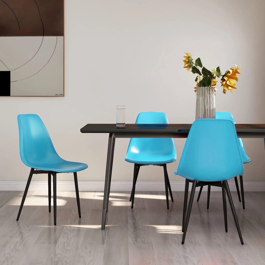 Berkfield Dining Chairs 4 pcs Blue PP