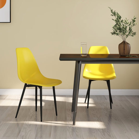 Berkfield Dining Chairs 2 pcs Yellow PP