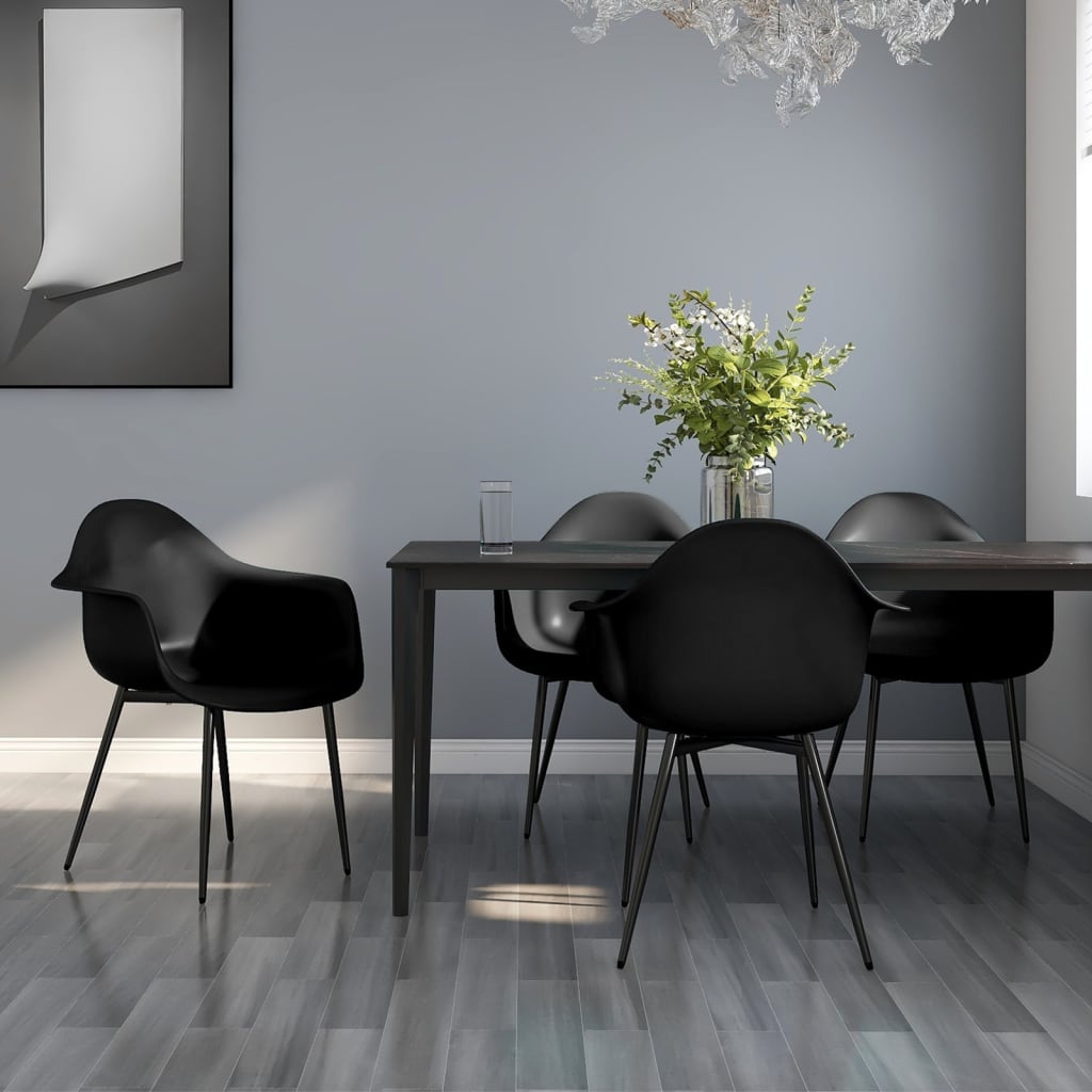 Berkfield Dining Chairs 4 pcs Black PP