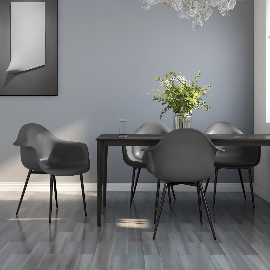 Berkfield Dining Chairs 4 pcs Grey PP