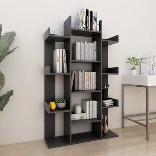 Berkfield Book Cabinet Grey 86x25.5x140 cm Engineered Wood