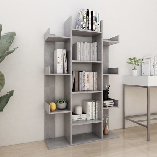 Berkfield Book Cabinet Concrete Grey 86x25.5x140 cm Engineered Wood