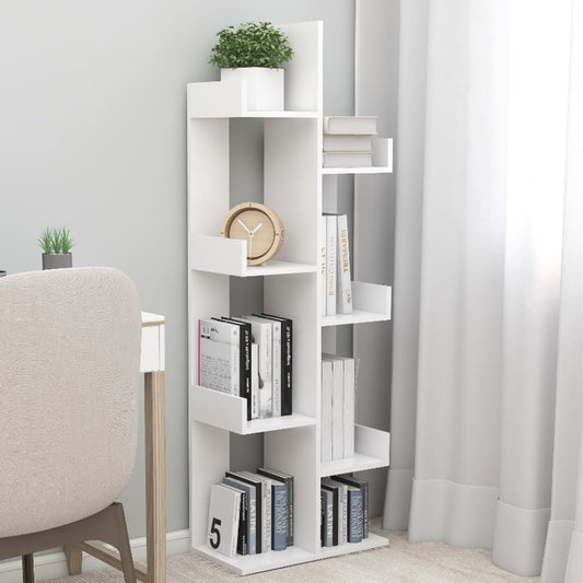 Berkfield Book Cabinet White 48x25.5x140 cm Engineered Wood