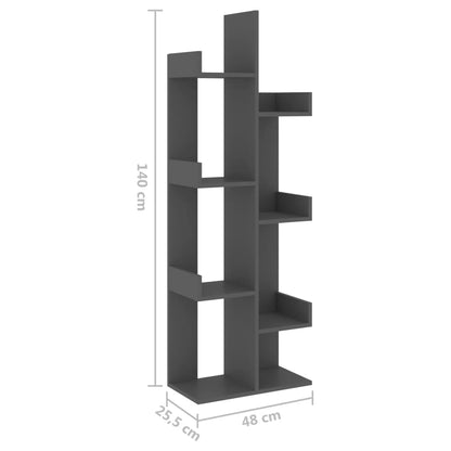 Berkfield Book Cabinet Grey 48x25.5x140 cm Engineered Wood