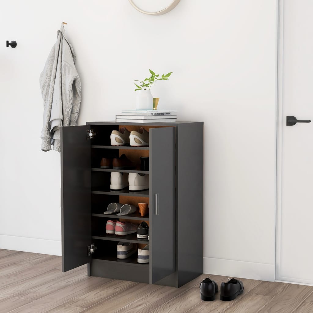 Berkfield Shoe Cabinet Grey 60x35x92 cm Engineered Wood