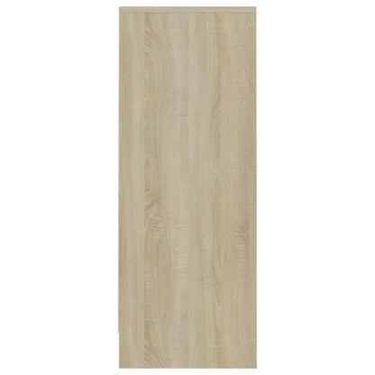 Berkfield Shoe Cabinet White and Sonoma Oak 60x35x92 cm Engineered Wood