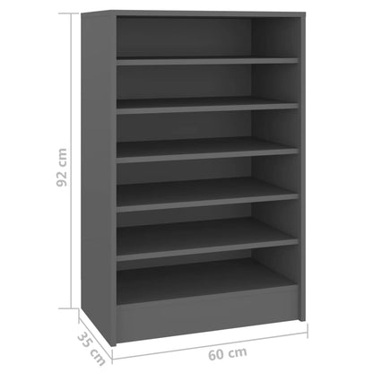 Berkfield Shoe Cabinet Grey 60x35x92 cm Engineered Wood