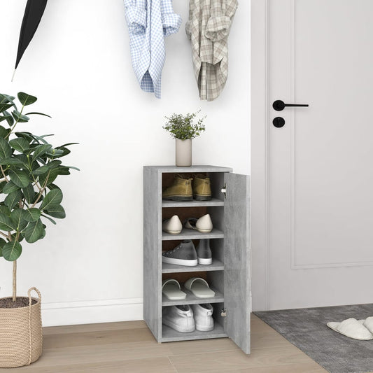 Berkfield Shoe Cabinet Concrete Grey 32x35x70 cm Engineered Wood