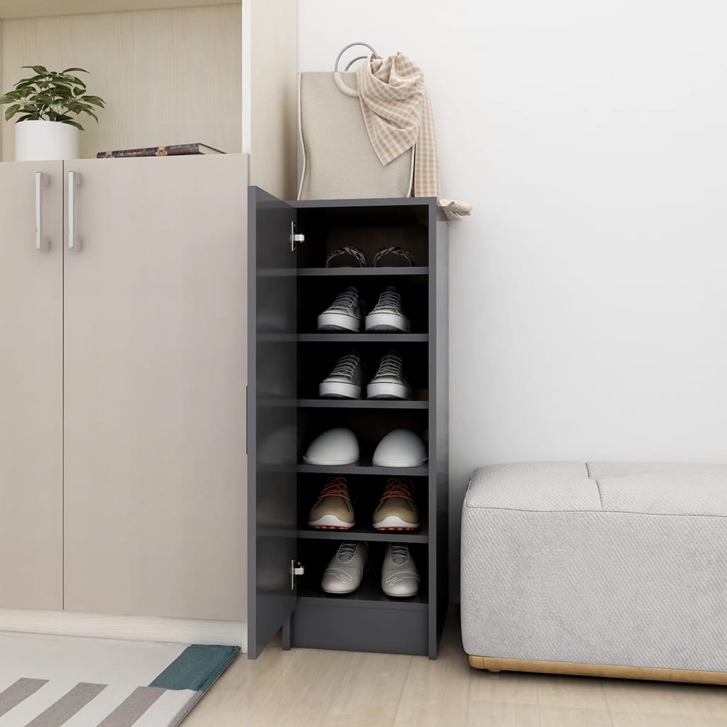 Berkfield Shoe Cabinet Grey 32x35x92 cm Engineered Wood