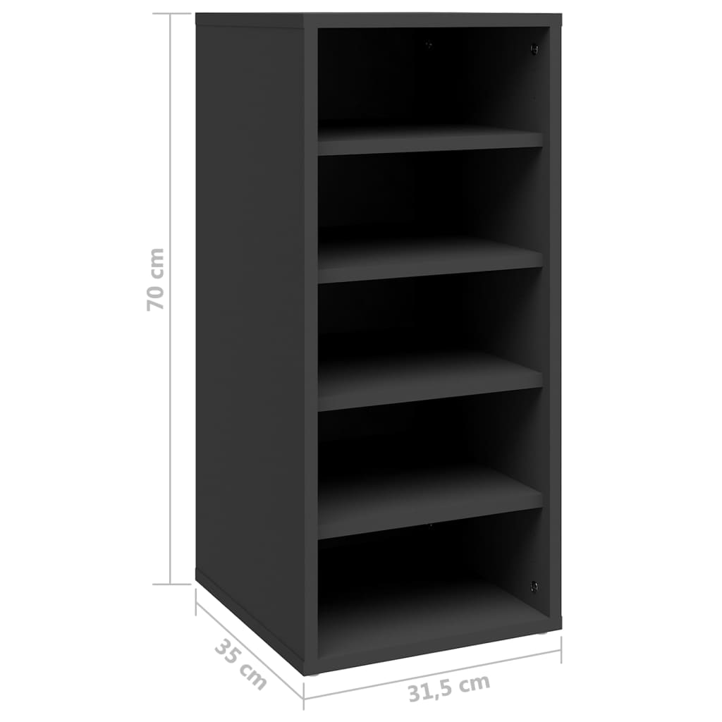 Berkfield Shoe Cabinet Grey 31.5x35x70 cm Engineered Wood