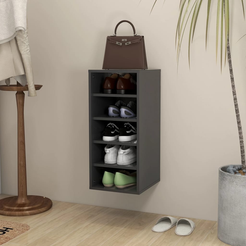 Berkfield Shoe Cabinet Grey 31.5x35x70 cm Engineered Wood