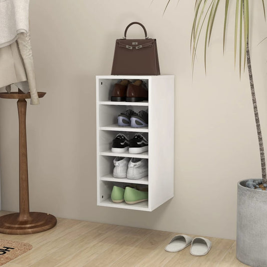 Berkfield Shoe Cabinet High Gloss White 31.5x35x70 cm Engineered Wood