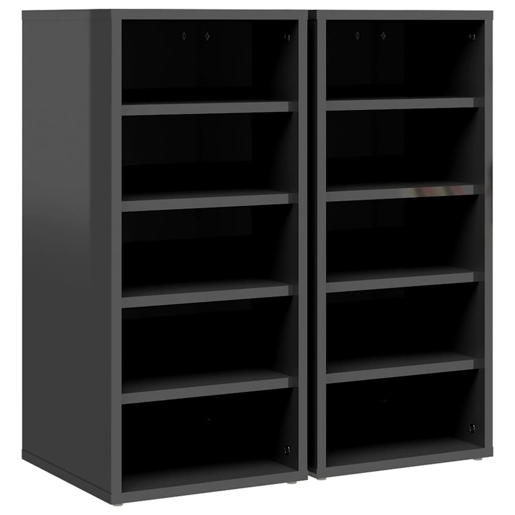 Berkfield Shoe Cabinets 2 pcs High Gloss Grey 31.5x35x70 cm Engineered Wood