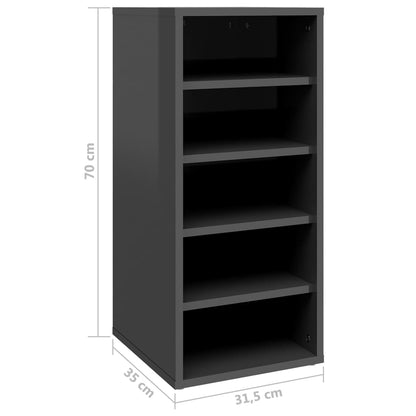 Berkfield Shoe Cabinets 2 pcs High Gloss Grey 31.5x35x70 cm Engineered Wood