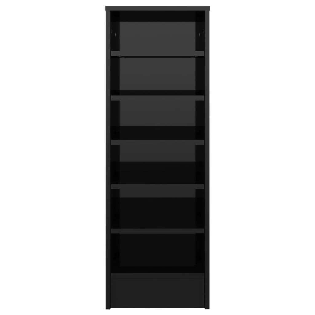 Berkfield Shoe Cabinet High Gloss Black 31.5x35x90 cm Engineered Wood