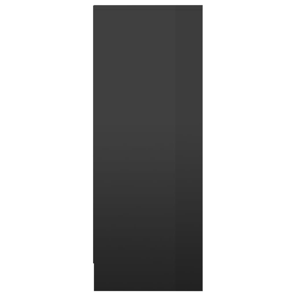 Berkfield Shoe Cabinet High Gloss Black 31.5x35x90 cm Engineered Wood