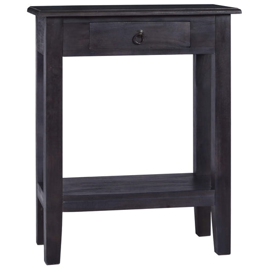 Berkfield Console Table with Drawer Black 60x30x75 cm Solid Wood Mahogany