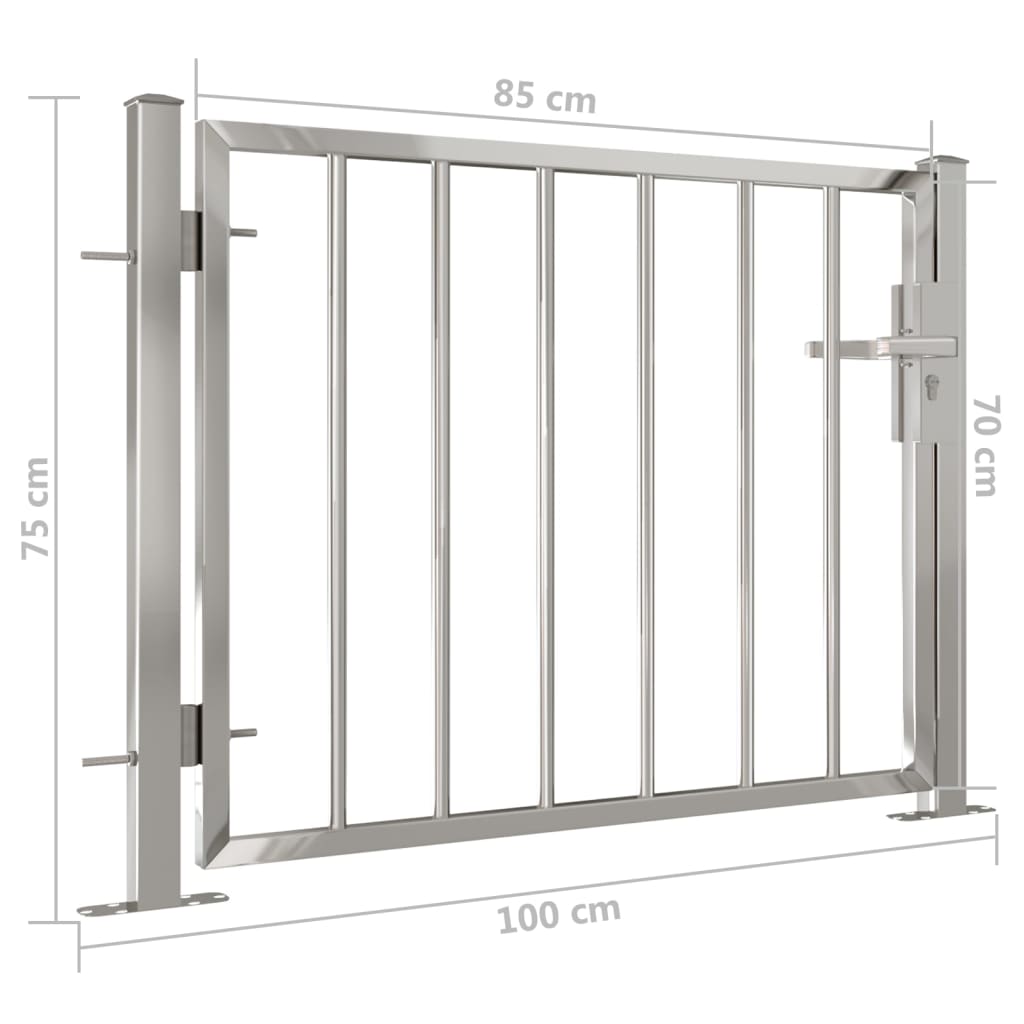 Berkfield Garden Gate 100x75 cm Stainless Steel
