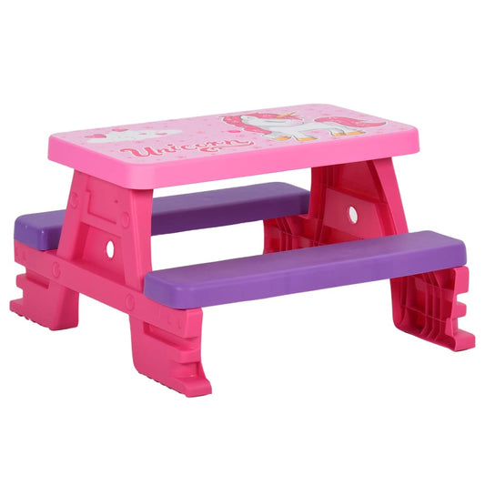Berkfield Kids Picnic Table with Benches 79x69x42 cm Pink