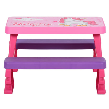 Berkfield Kids Picnic Table with Benches 79x69x42 cm Pink